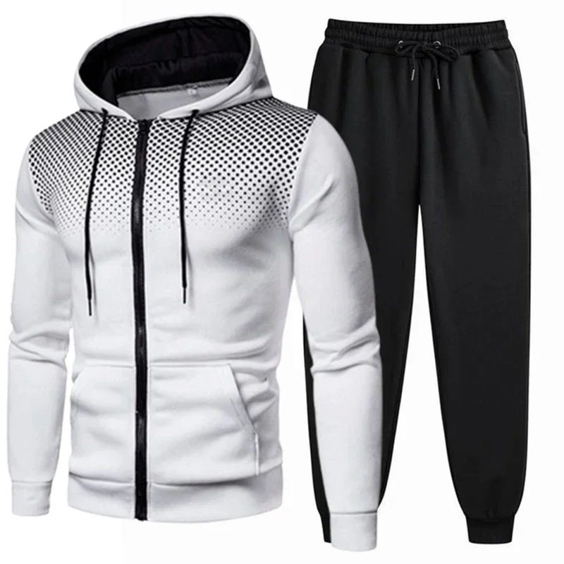 

Men's spring and autumn new suit solid color hooded casual sports business jogging outdoor suit comfortable and loose