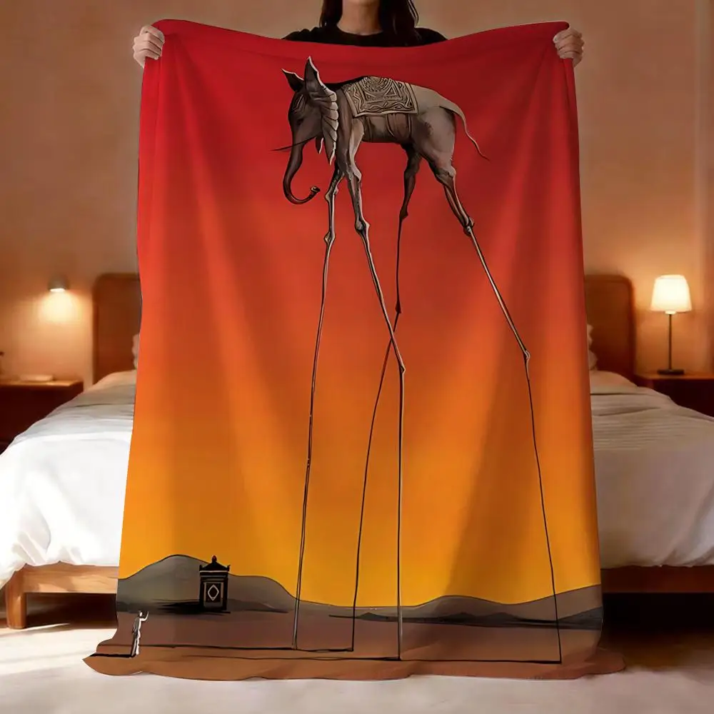 

Salvador Dali Pop Art Throw Lightweight 240g Flannel Blanket Soft Skin-friendly for Summer Cooling