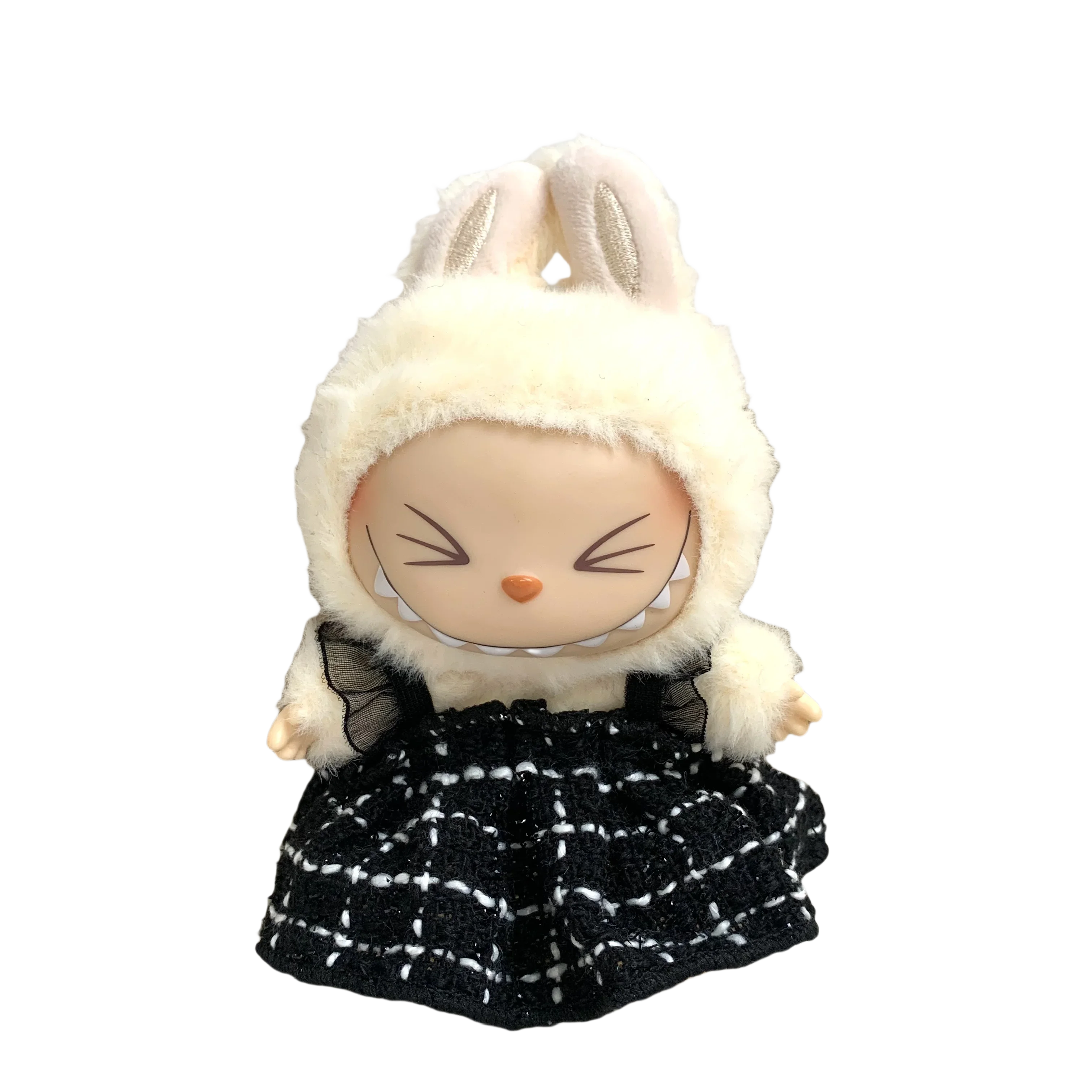 

15-17cm Labubu V1-V2 Plush Skirt | Kpop EXO Idol Belt Outfit | Fashion Doll Gift Decor