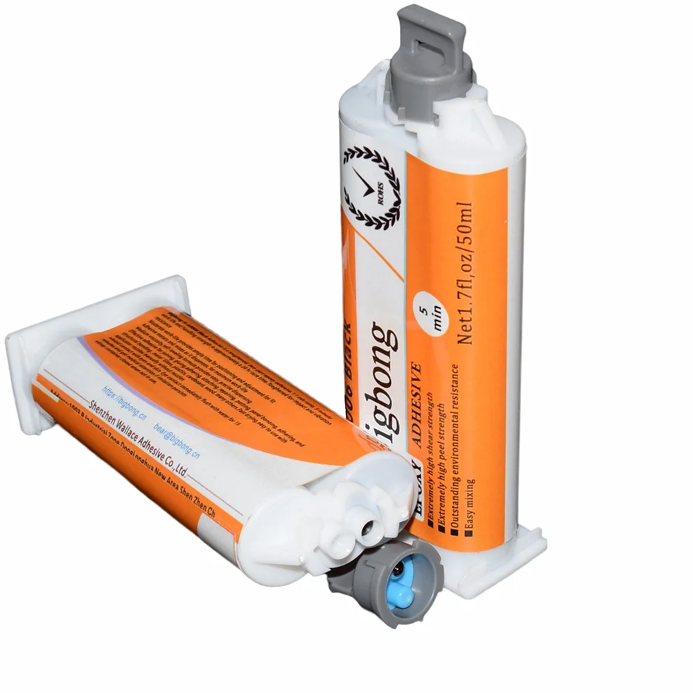 

AB Glues Bigbong Epoxy Resin 50ml 1:1 Black Structural Adhesives 50ml Caulking Gun Dispenser 1:1 Glue Guns Static Mixing Nozzles