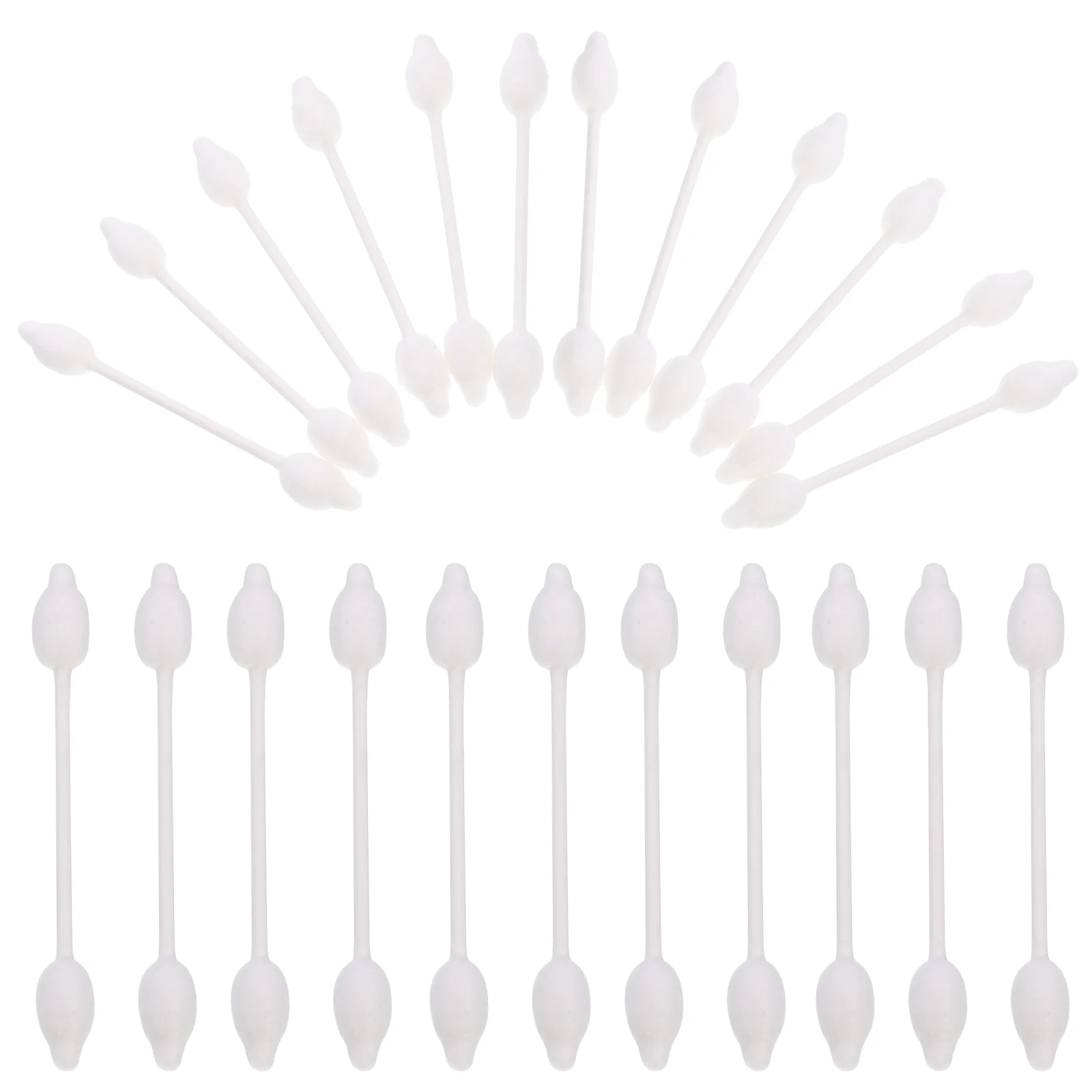 56 قطعة من مسحات القطن الطبيعية ذات الرأس المزدوج الآمنة على شكل قرع كبير للعناية بتنظيف المكياج #2