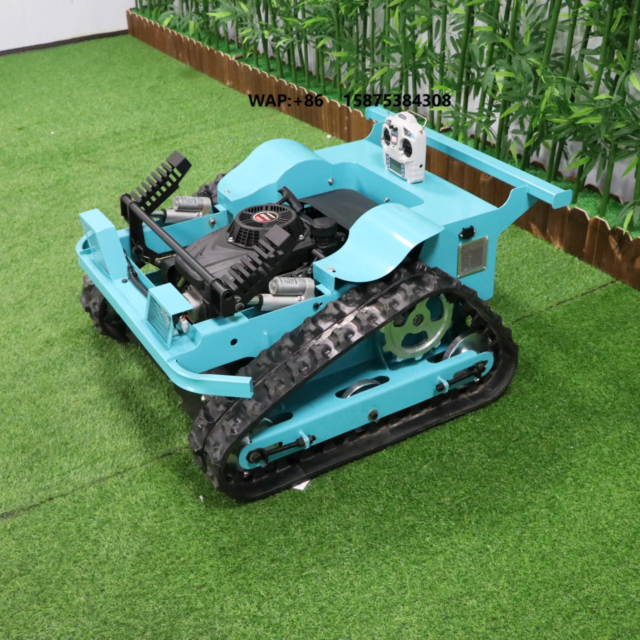 Autonomous Hillside Lawn Mower 550mm 7.5/9hp Loncin Engine Rotary Type 0-260mm Height for Park Garden Farm 1.3L/1.5L Fuel Tank