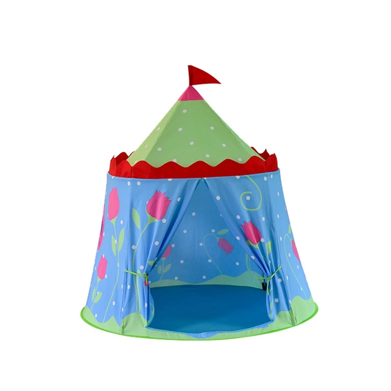 Kids Tent House Portable Princess Castle Present Hang Flag Children Teepee Tent Play Tent For Baby Birthday Gifts