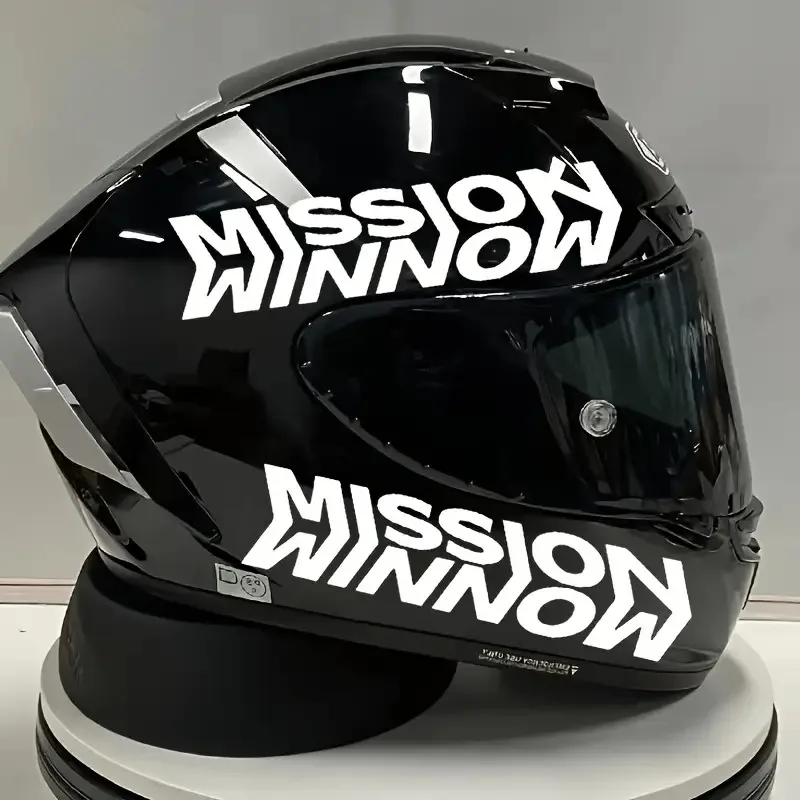 

2PCS/SET "Mission Winnow" Racing Helmet Sticker - Bold MotoGP Brand Decals for Helmets, Laptops & Racing Enthusiasts' Decor