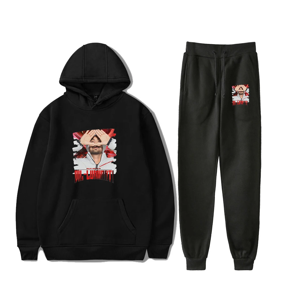 

Diljit Dosanjh Dil-Luminati Tour 2024 Pullover Hoodie Jogger Pants Two Piece Set Sweatshirts+Sweatpants Women Men's Set