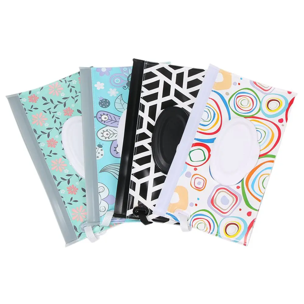 กระเป๋าใส่เครื่องสำอางแบบพกพา น่ารัก ทันสมัย 1 ชิ้น พร้อมสายคล้องแบบสแนป ฝาพับได้ ใช้เป็นกระเป๋าใส่ทิชชู่เปียก ผ้าเช็ดทำความสะอาดเด็ก อุปกรณ์เสริมสำหรับรถเข็นเด็ก