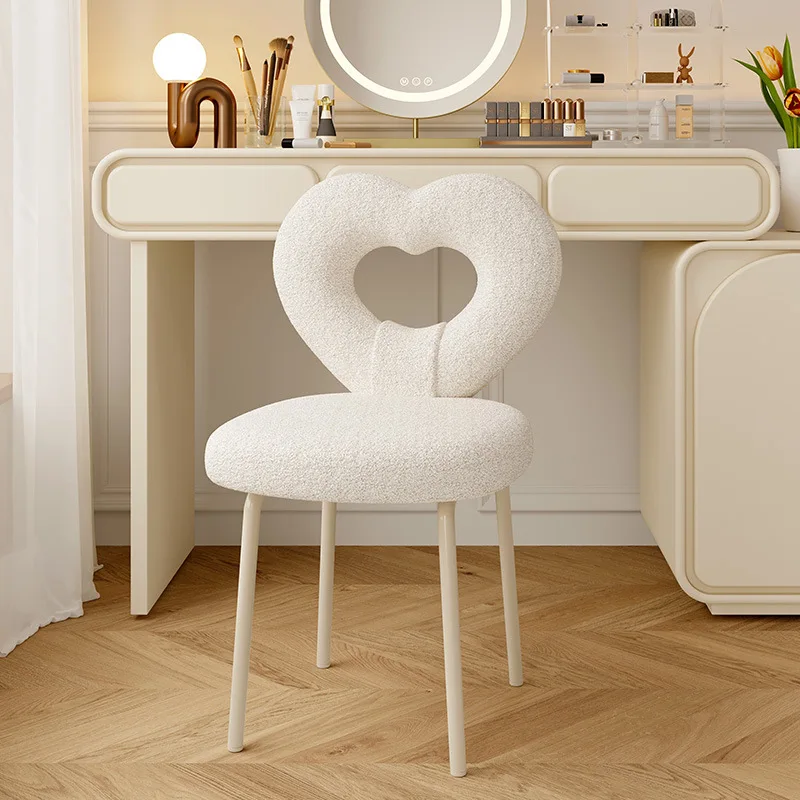 

Household Makeup Stool Dressing Chair Girl Bedroom Cream Style Cute Vanity Stools Rotating Adjustable Nail Chair Ottomans Bench