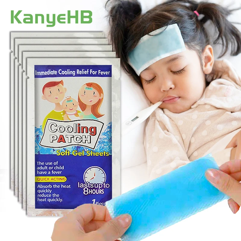 

5pcs Physical Cooling Gel Patch Relieve Fever Headaches Heatstroke Toothache Mint Physical Cooling Patch Pain Relief Patch A167