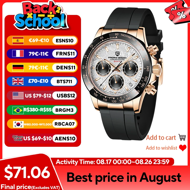 PAGANI DESIGN 2026 NEW 1664 Meteorite Dial Men's Watches Luxury Sapphi