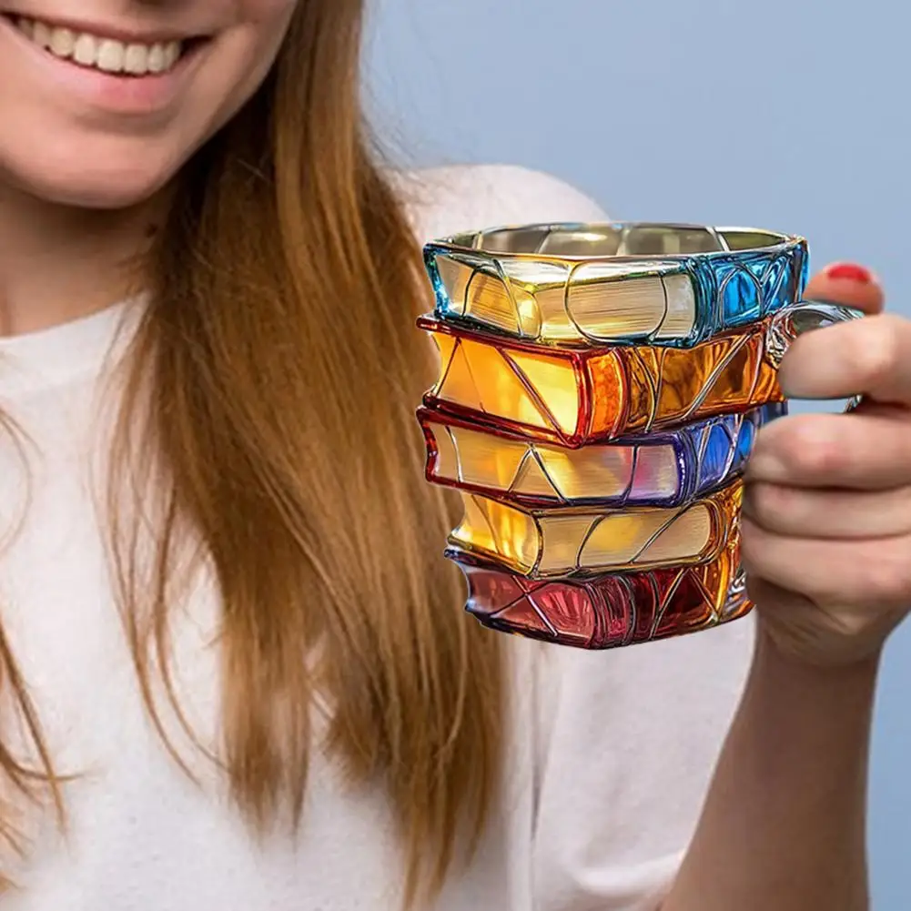 

Whimsical Coffee Mug Unique 3d Painted Book Mug with Spoon Retro Novel Style Coffee Cup Gift for Literature Lovers Book