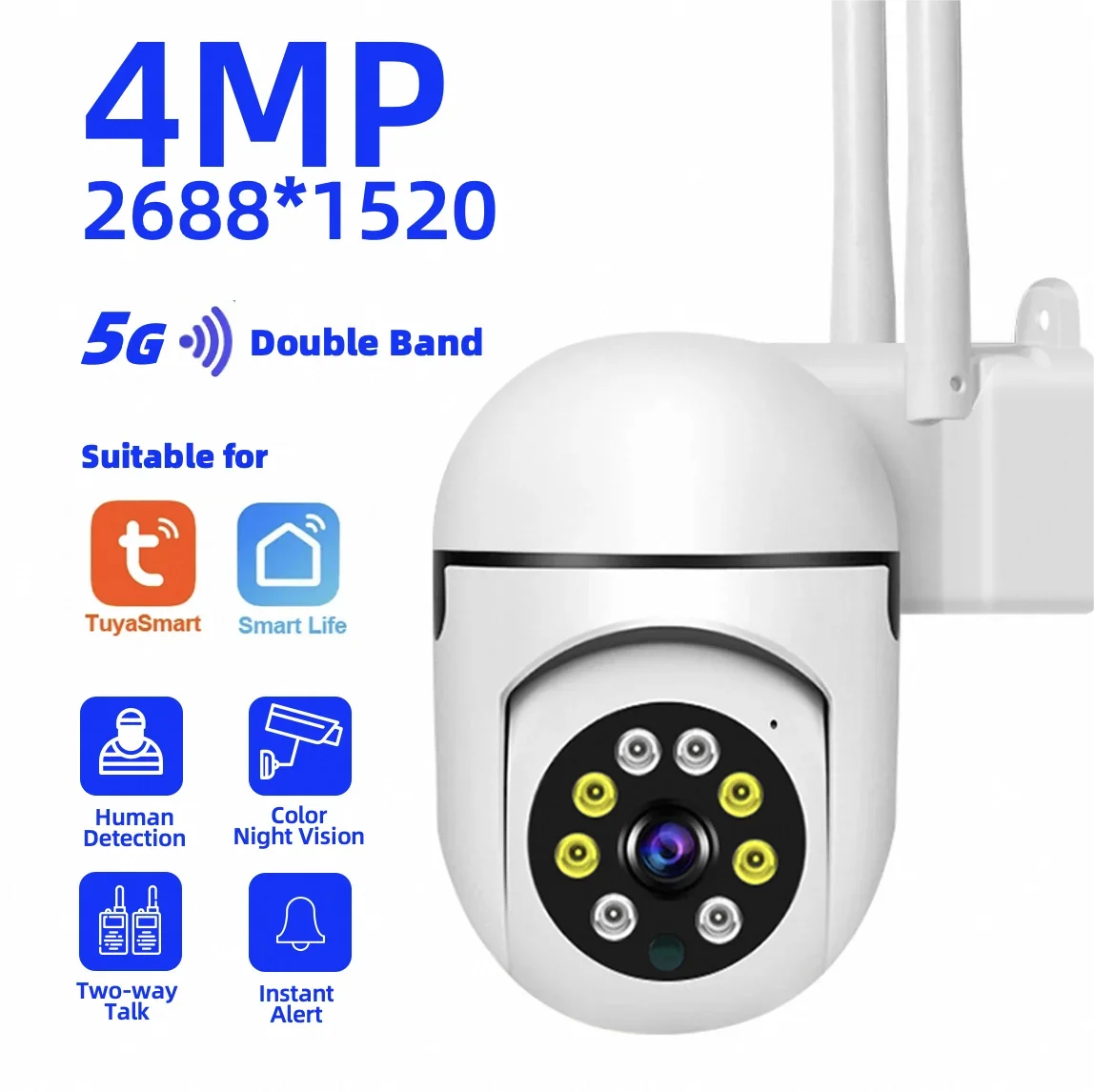 5G Tuya 3mp/4mp Wifi Smart Ip Camera Ai Human Detecteren Kleur Nachtzicht Bewakingscamera Smart Life Babyfoon Smart Home