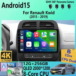 Android 15 Carplay Auto WIFI+4G For Renault KWID K-ZE Dacia spring 2015-2019 Car Radio Multimedia Video Player GPS 2din Stereo