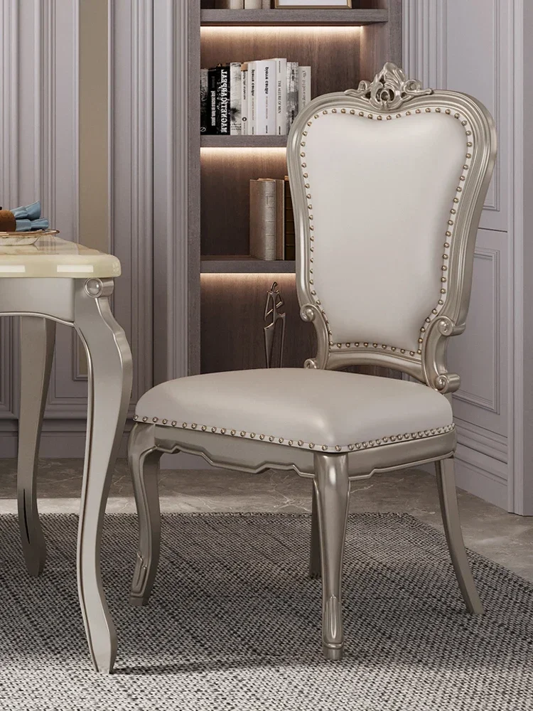 American light luxury marble dining table and chair combination European solid wood rectangular dining table simple household di