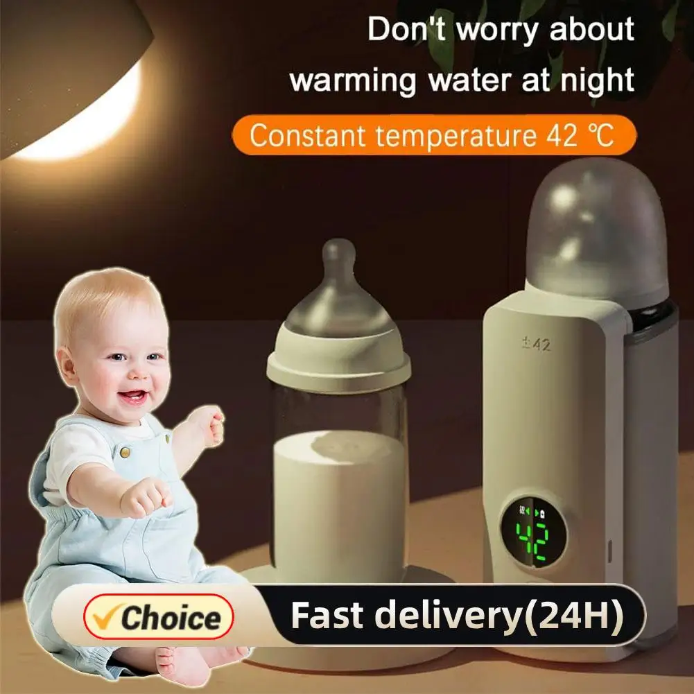 USB Portable Multifunctional Baby Feeding Bottle Warmer Intelligent Constant Temperature Control 6000mAh Built-in Battery