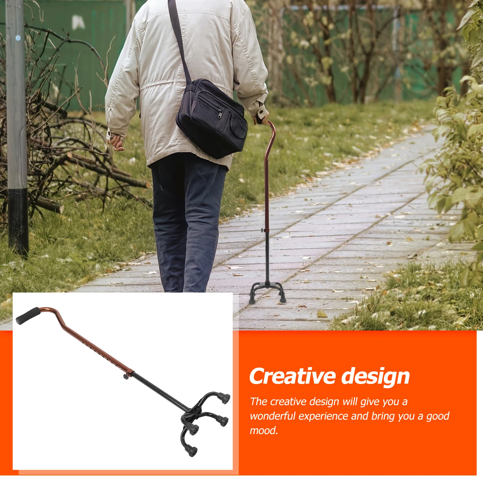 

Aluminum Alloy Elderly Walking Cane Adjustable Portable Nonslip Trekking Pole for Hiking Mountaineering Stick Lightweight