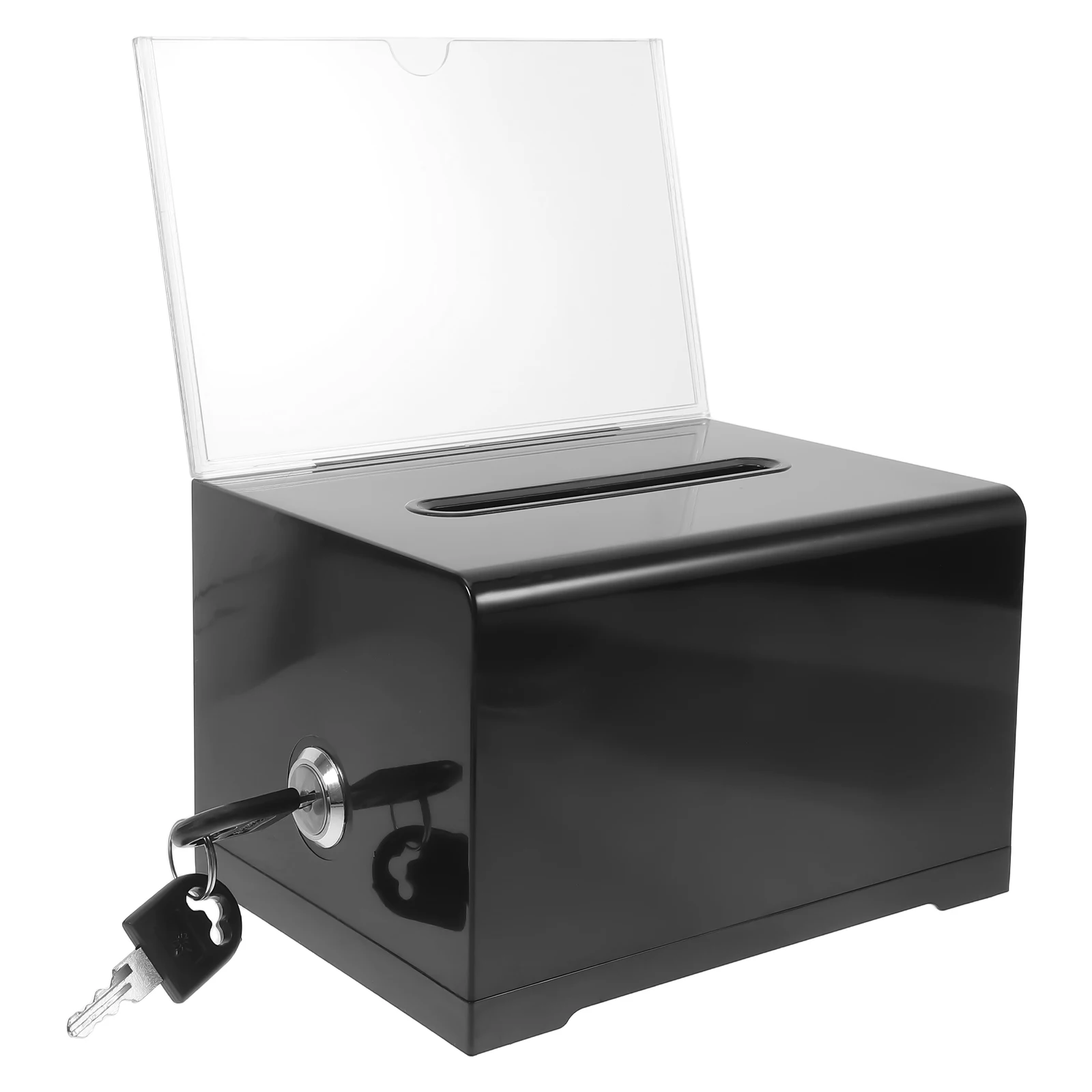 

Clear Lockable Acrylic Donation Box Ballot Box Sign Holder Suggestion Container for Fundraising Voting Collection