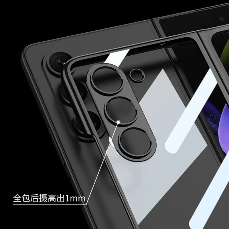 Przezroczyste etui z powłoką ochronną do Samsung Galaxy Z Fold 7 6 5 4 z przednim szkłem ochronnym, twarde plastikowe przezroczyste etui. — zdjęcie produktu 3