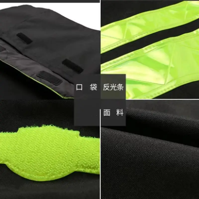 Winter Safe Riding Reflective Thickened Inner Tank Raincoat Jacket Oxford Cloth Waterproof Windproof Coat With Printed Logo