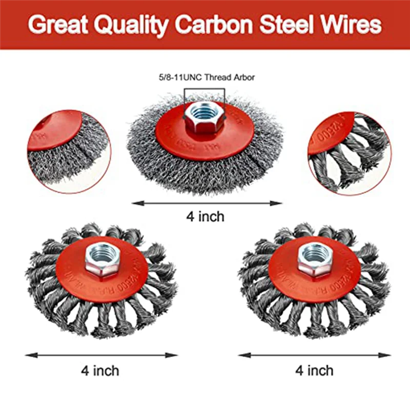

Проволочное колесо A45I для угловой шлифовальной машины 4 1/2, 4-дюймовые колеса из грубой гофрированной проволоки с завязками, чашечная щетка из грубой гофрированной проволоки, 3 дюйма