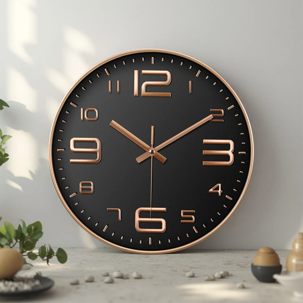 

12 Inch Modern Quartz Wall Clock Large Cubic Digital Clock Easy To Read Silent Non Ticking Clock For Living Room Kitchen