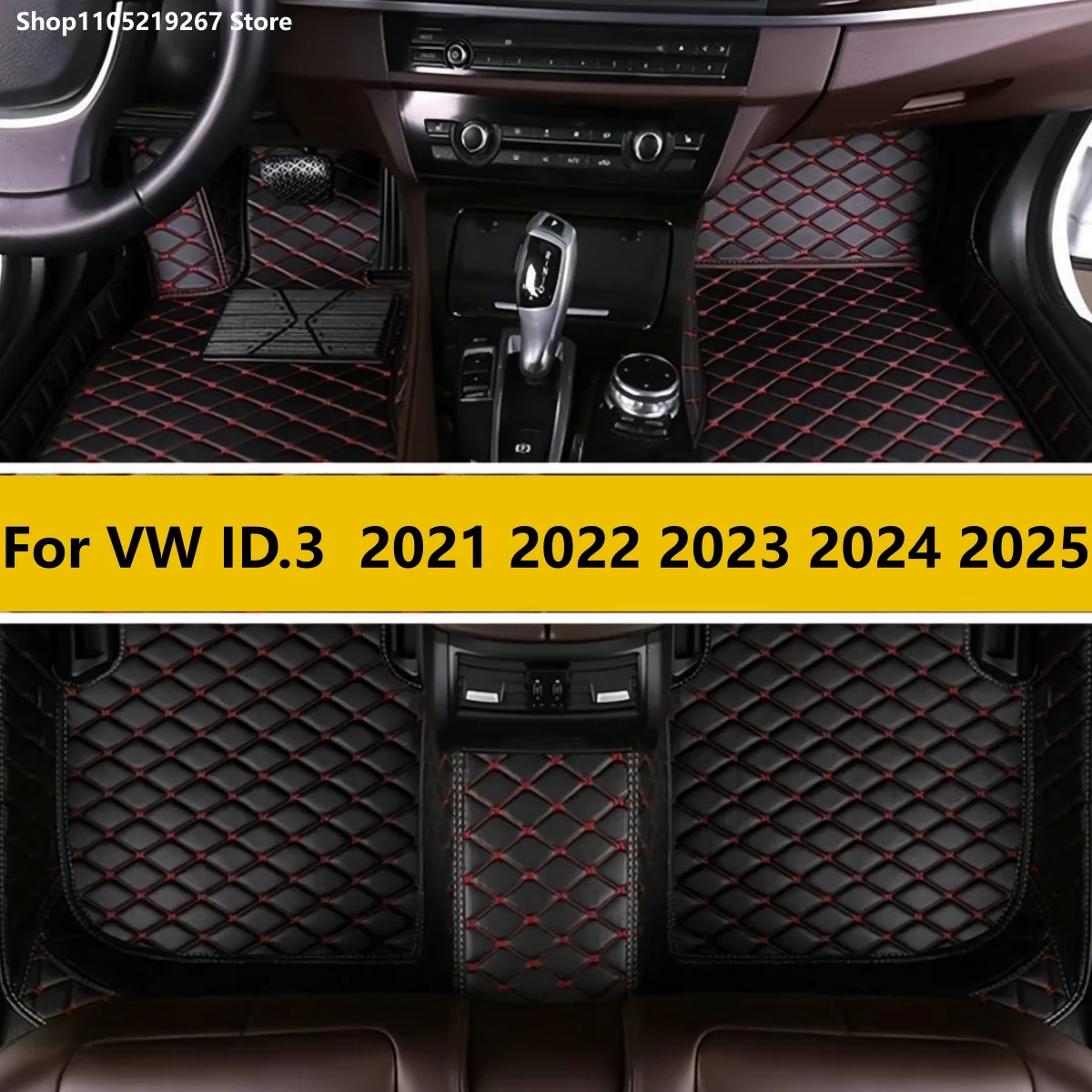 

Автомобильные коврики на заказ для Volkswagen VW ID3 ID.3 2021-2025, автоаксессуары, полный комплект, кожаные всепогодные автомобильные ковры, подушечки