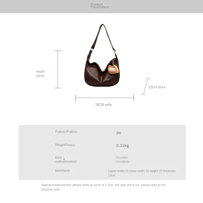 Underarm Bag for Niche Women 2024 New Model, Fashionable Retro Dumpling Bag, Versatile Single Shoulder Crossbody Bag