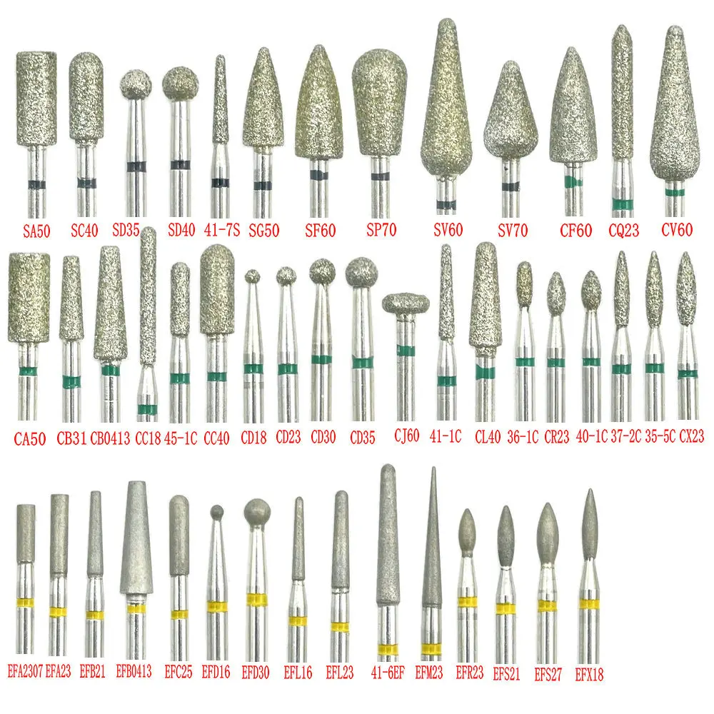 10ชิ้น/เซ็ตเครื่องตัดกัดที่กรอเล็บเพชรสำหรับทำเล็บโรตารี่บิตอุปกรณ์ทำความสะอาดหนังกำพร้าเครื่องมือทันตกรรมขัดเพชร2.35มม