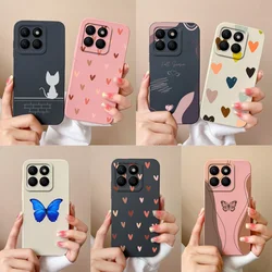 For Honor X8b Case Love Heart Soft Liquid Silicone Full Protection Phone Cover For HonorX8b 4G Funda X 8B Model LLY-LX1 LX2 LX3