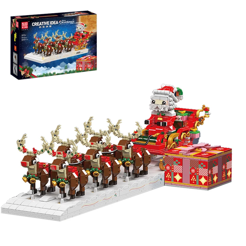 Creative Expert Christmas Seasonal Santa Claus Sleigh Car Model 2073PCS Building Blocks Brick Puzzle Toys for Christmas Gift