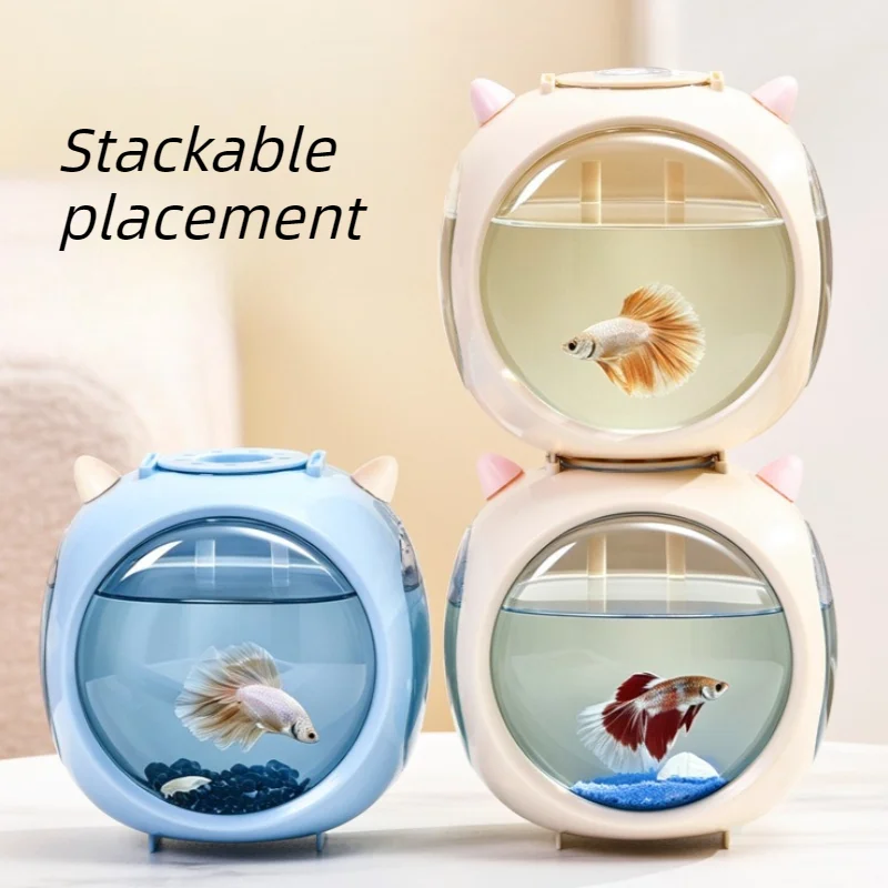 حوض سمك لطيف مع إضاءة، تصميم إ - مراجعة Betta Fish Tank وسعره