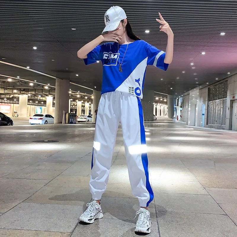 

Новый комплект для фитнеса и танцев Yang Li: хлопковый повседневный спортивный костюм-двойка для женщин, летний вариант