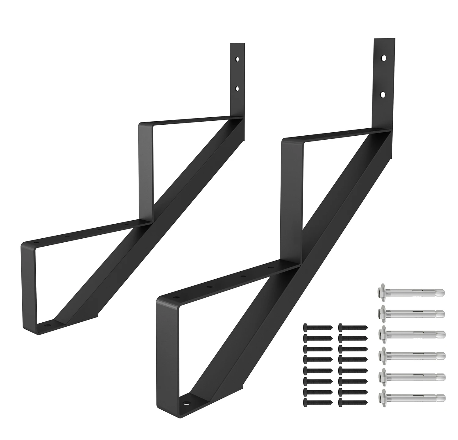 DIYHD Elevador de escalera de acero Cuerda de escalera de 2 escalones para altura de cubierta de 10 pulgadas, negro recubierto de polvo, capacidad de carga máxima: 500 lb, 2 paquetes