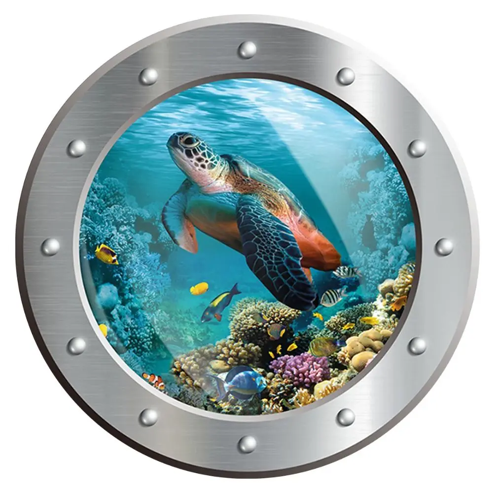 Многоцветные 3D наклейки для унитаза Infauna, украшение для дома из ПВХ, яркие наклейки с морской жизнью, дельфин, черепаха, акула, съемная настенная роспись