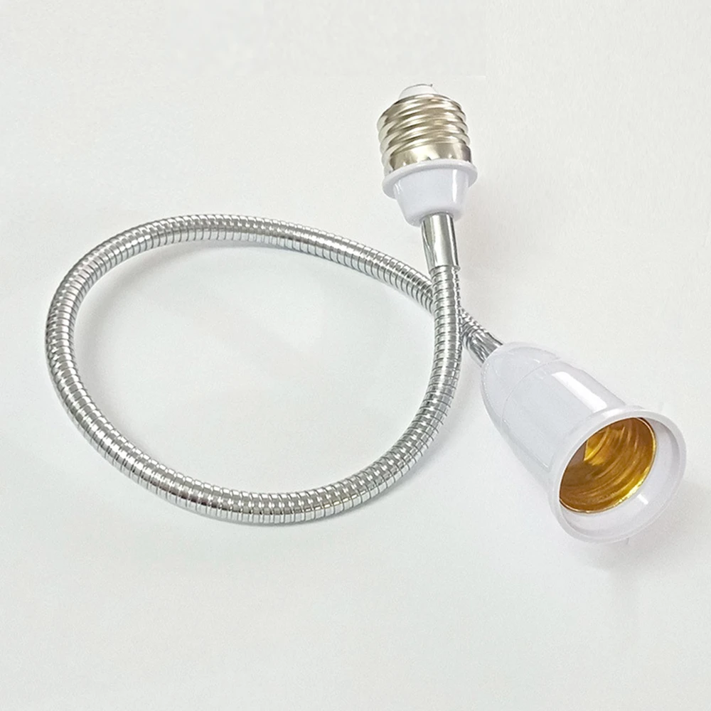 E27 to E27 Flexible Lamp Socket Extender 110V 220V Rotating Base Lamp Holder 20/30/35/50/60cm Extension Converter