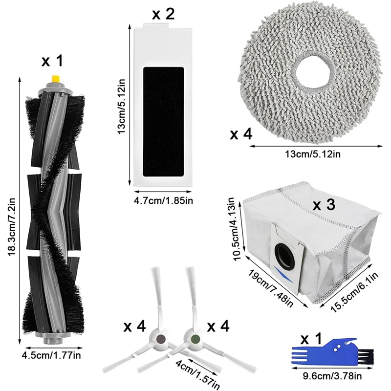 Do odkurzaczy robotów Ecovacs Deebot T20 Omni Główne szczotki boczne Filtry HEPA Ściereczka do mopa Worki na kurz Części zamienne