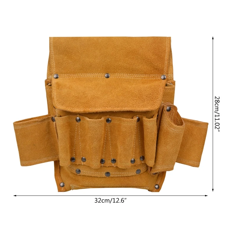 Marsupio per attrezzi Custodia per attrezzi per attrezzi hardware in pelle bovina ispessita indossabile Trasporto