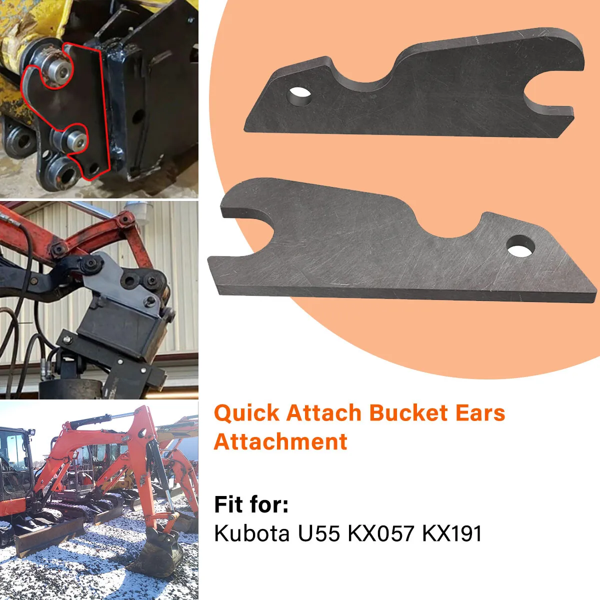 

Пластина-адаптер Quick Attach для крепления ковшей к экскаваторам Kubota U55, KX057, KX191
