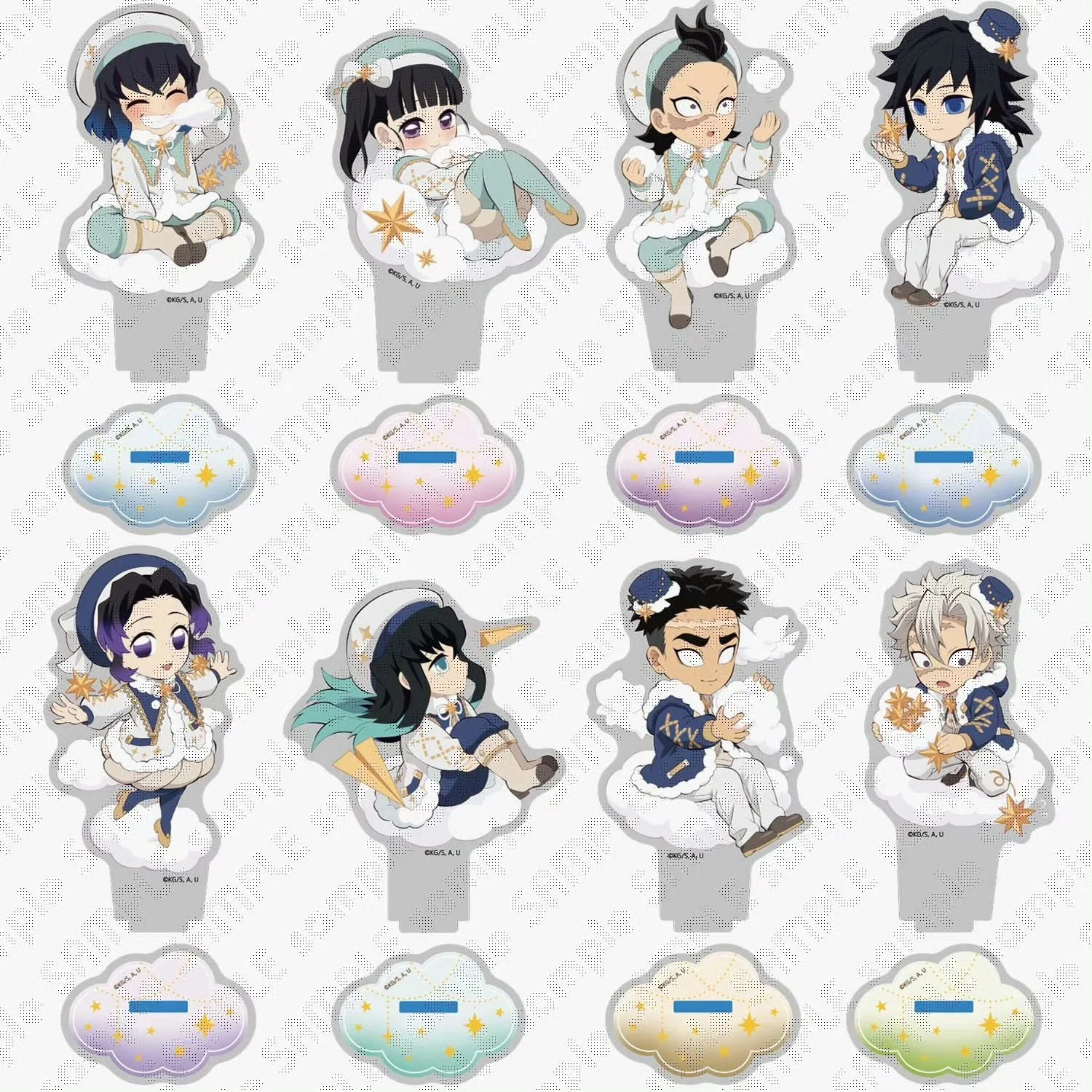 Anime Demon Slayer Shinazugawa Genya Himejima Gyomei Cosplay figura acrílica soporte dibujos animados señal de pie adorno regalo de Navidad