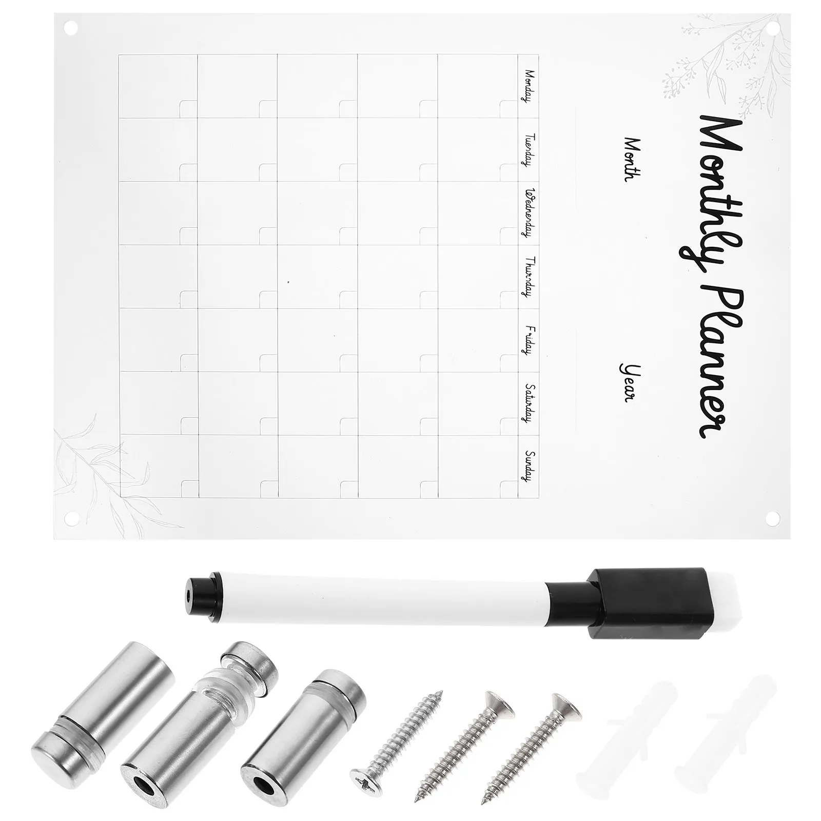 

1Set Erasable Acrylic Board Sign Wall Mounted Message Board for Home Restaurant Office Space Decoration Compact Blackboard