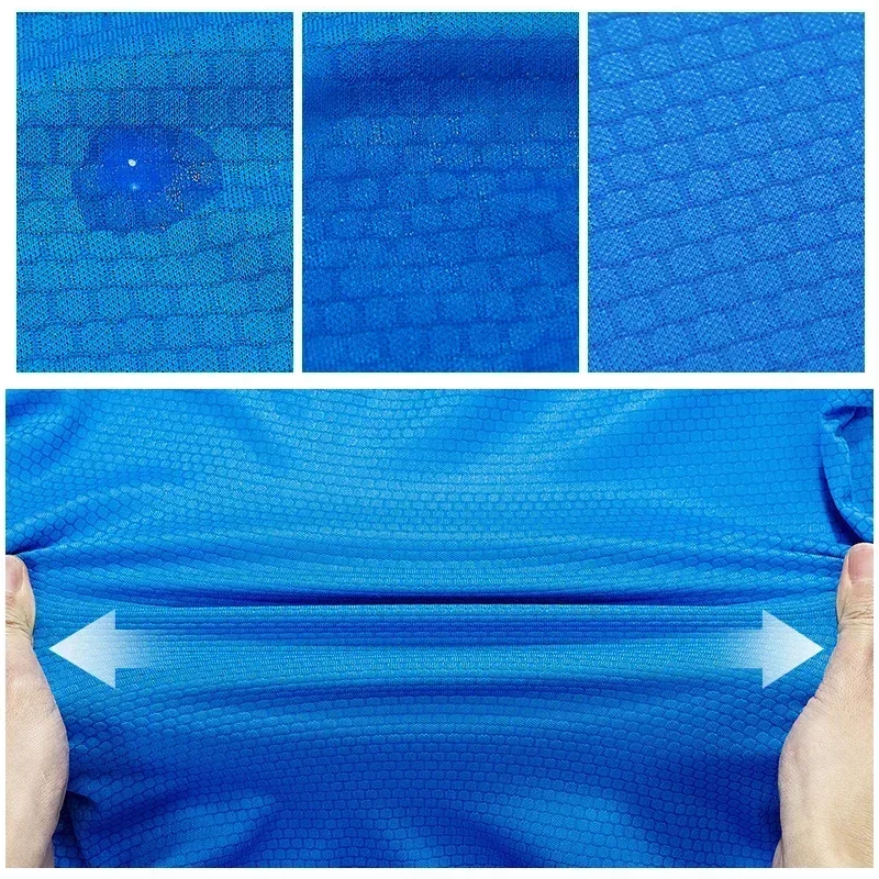 QUESHARK-Camiseta de manga corta de secado rápido para hombre, camisetas transpirables para correr, Fitness, gimnasio, entrenamiento, Camiseta
