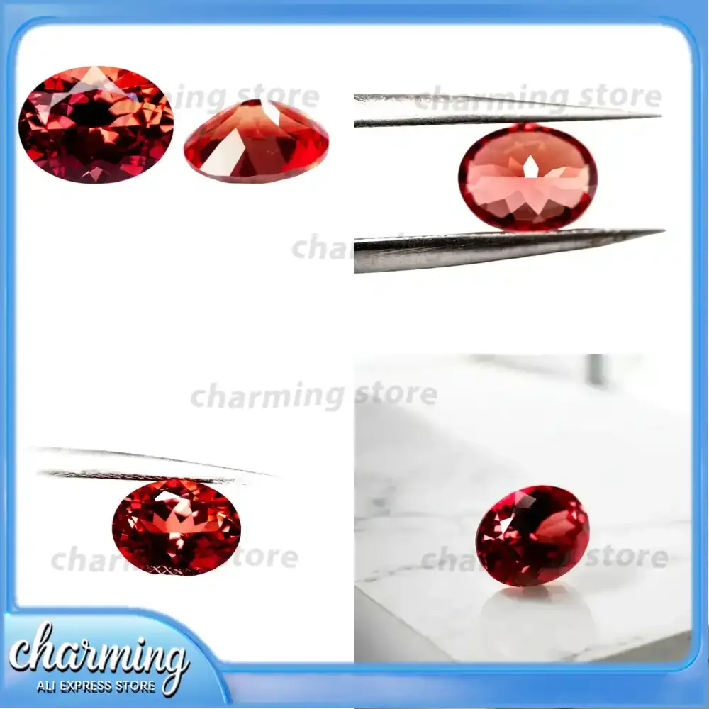 

Lab Grown Sapphire Oval Cut Sunset Red for DIY Charms Jewelry Making Materials Certified Lab Created Sapphire Wholesale Price