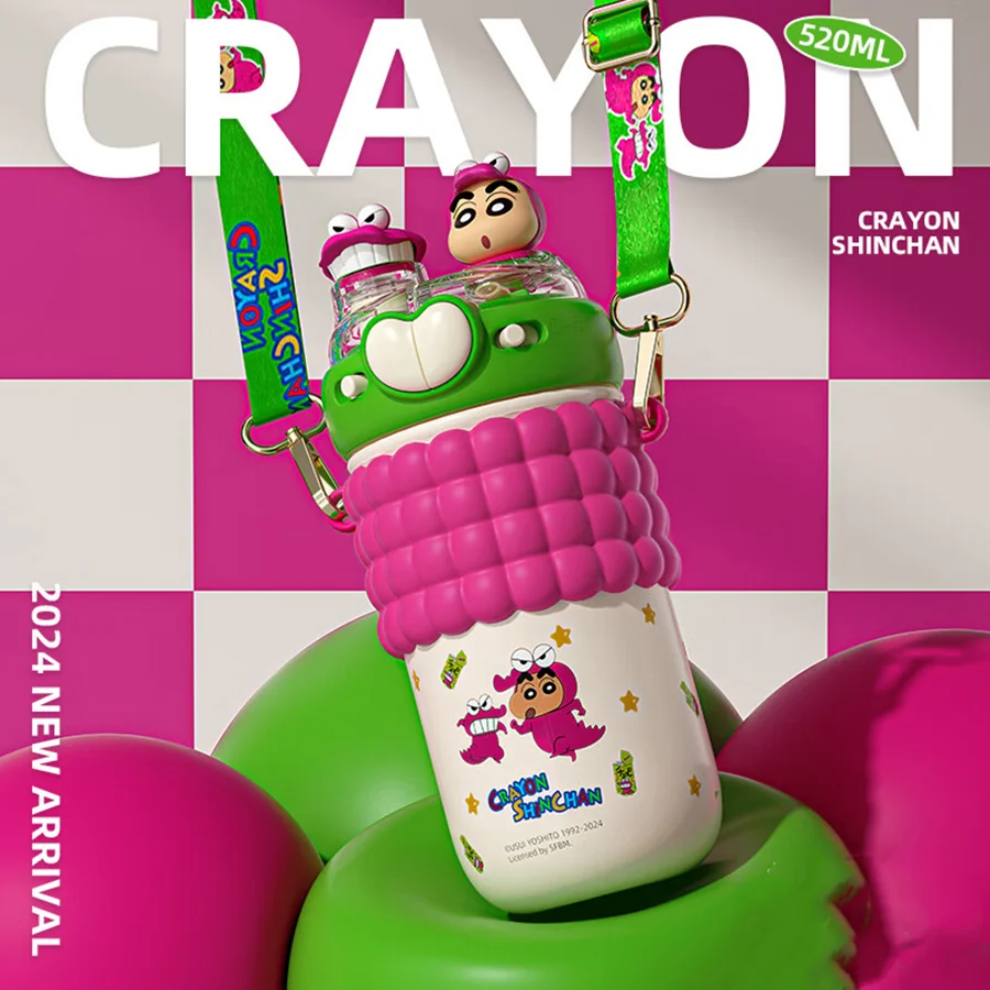 

Изолированная бутылка для воды Crayon Shinchan Baby Level из нержавеющей стали 316L, высокоэстетичная детская школьная чашка для воды