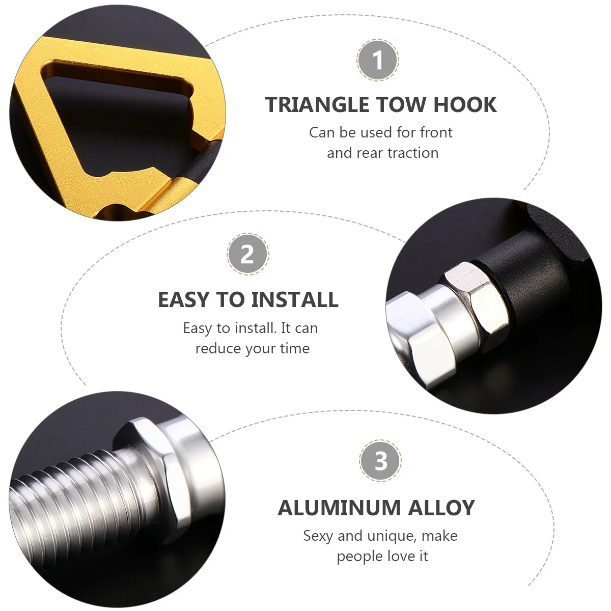 

Universal Triangle Aluminum Tow Hook Ring for Car Front Rear Tow Hook Racing Drift Towing Accessory Hooks Towing