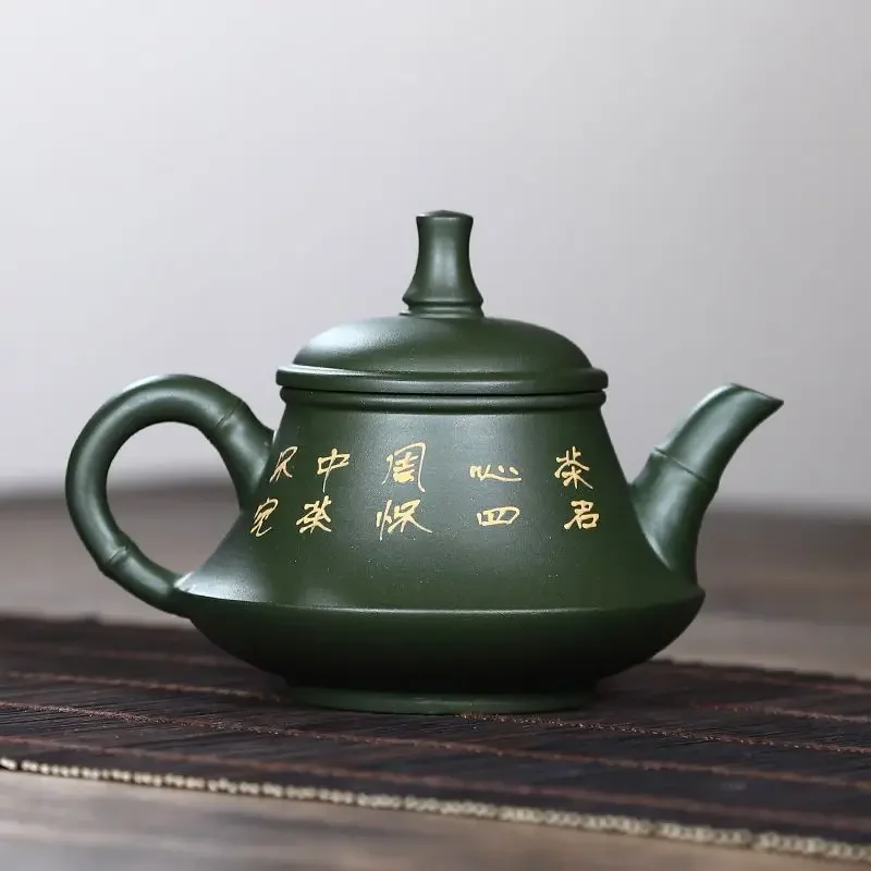 260ml Hand Painted Yixing Teapot Handmade Purple Clay Green Tea Pot Kung Fu Zisha Teapot Tea Set