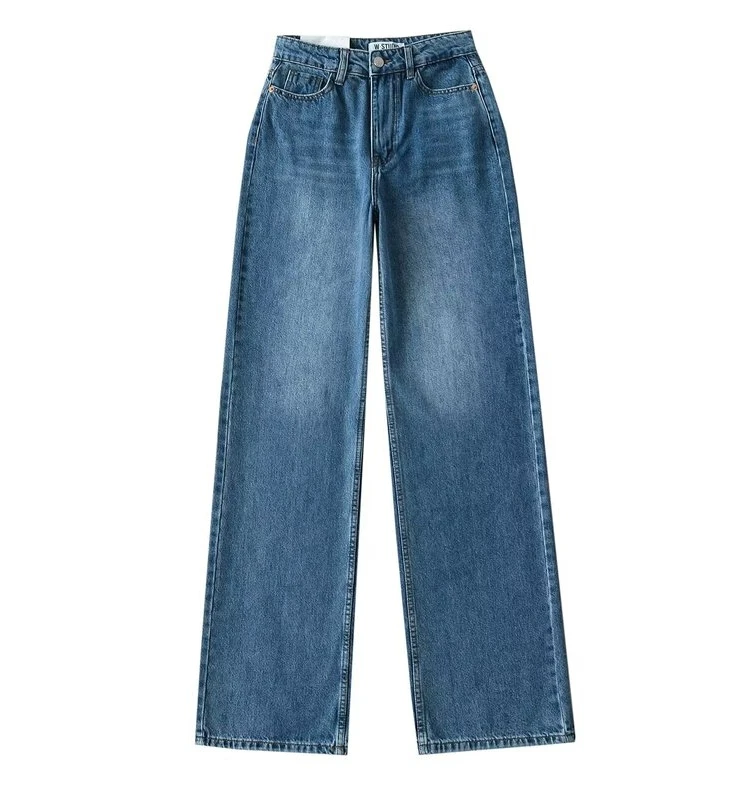 

High Waist Wide Leg Casual Versatile Slimming Jeans for Women Autumn Winter Long Pants Faionable Ele Street Sle