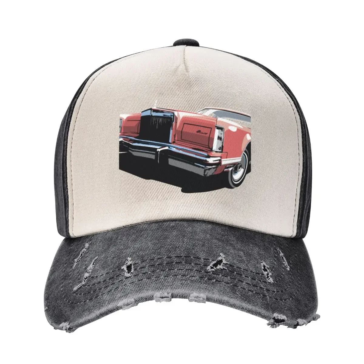 

1970s Lincoln Continental in red Baseball Cap tactical cap Hat men New Hat Women Hats Men's