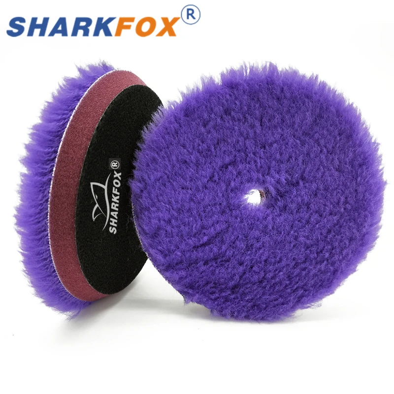 Sharkfox 5Pcs/lot 5/6 inch purple Woolen Polishing Pad Car Paint Polishing Buffing Wool Pad For Waxing Buffer Polisher Use ﻿