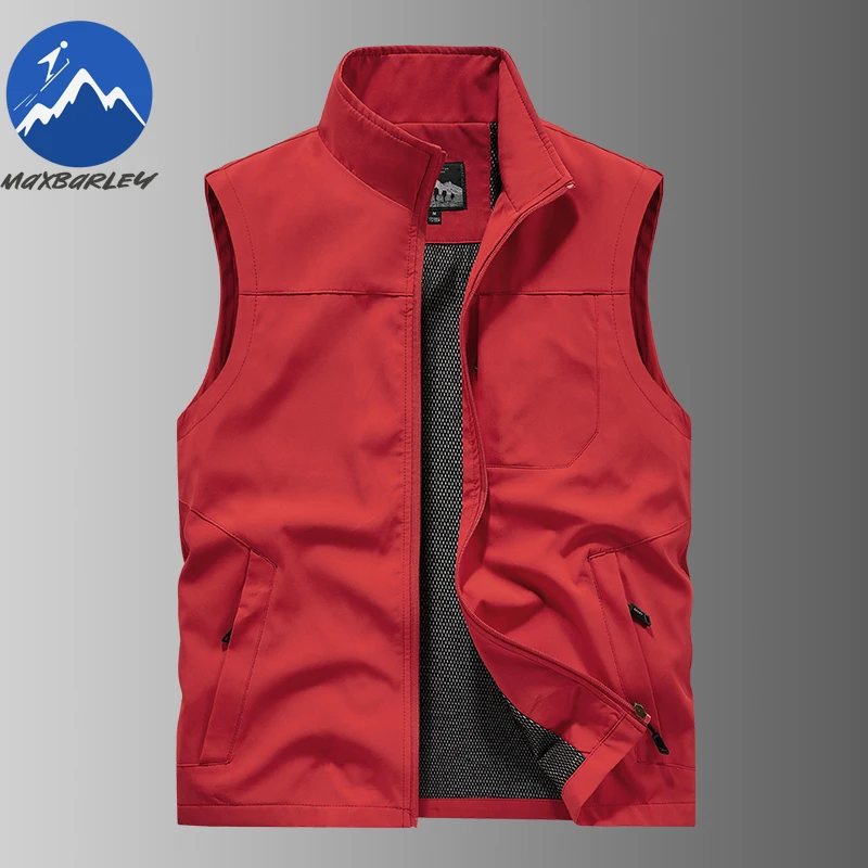 

Maxbarley Zipper Pocket Vest Men Outdoor Leisure Fishing Sleeveless Jacket Gilet 2026 Spring Autumn Large Size 6xl Biker Vest