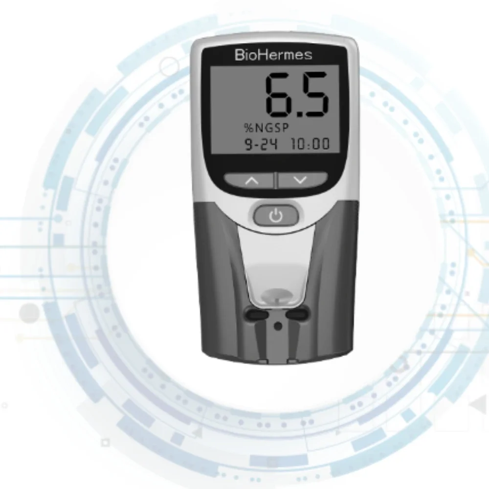 

Biohermes A1C EZ 2.0 He-moglobin Testing Analysis Machine and Stips