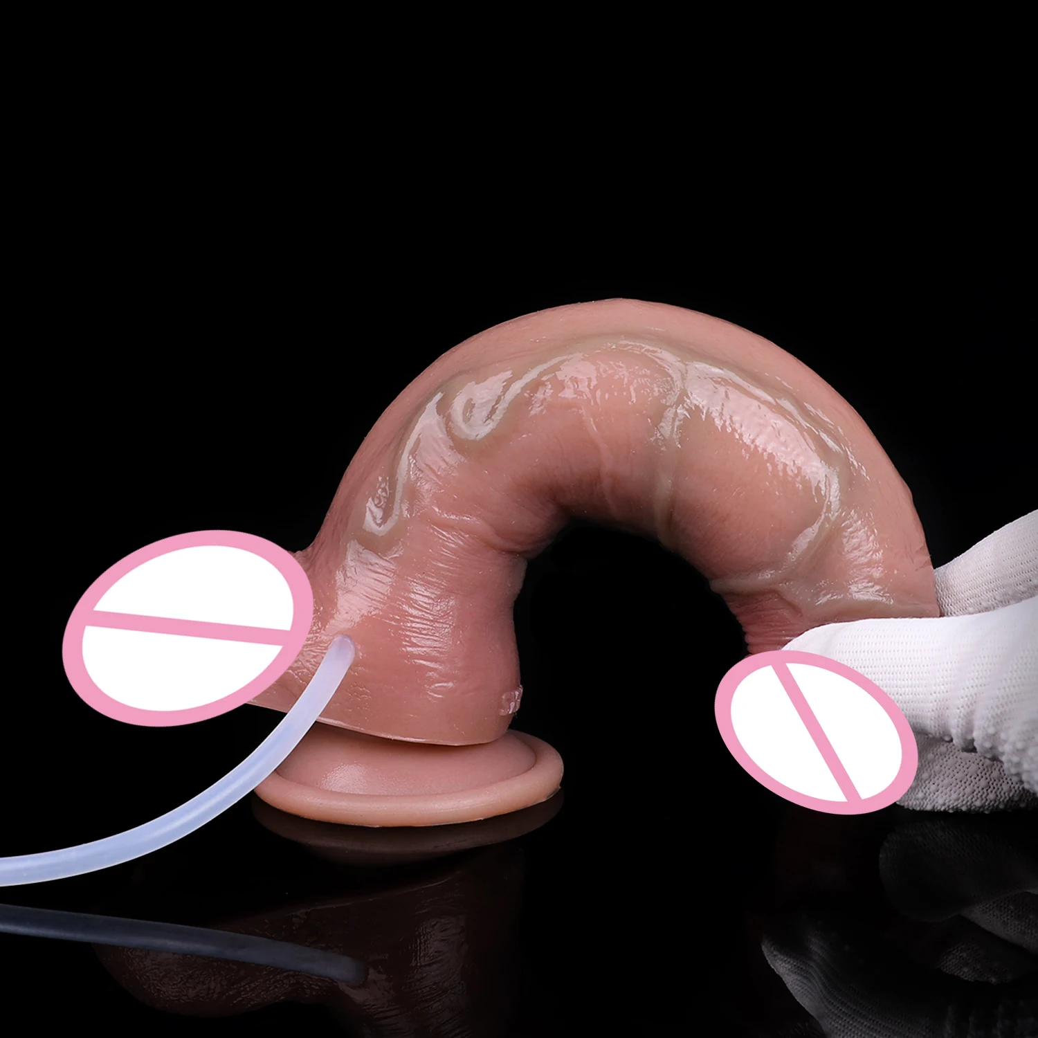 FAAK Silicone Ejaculation Realistic Dildo Lifelike Squirting Thick Penis Female Masturbator Anal Sex Toys For Women Big Dong